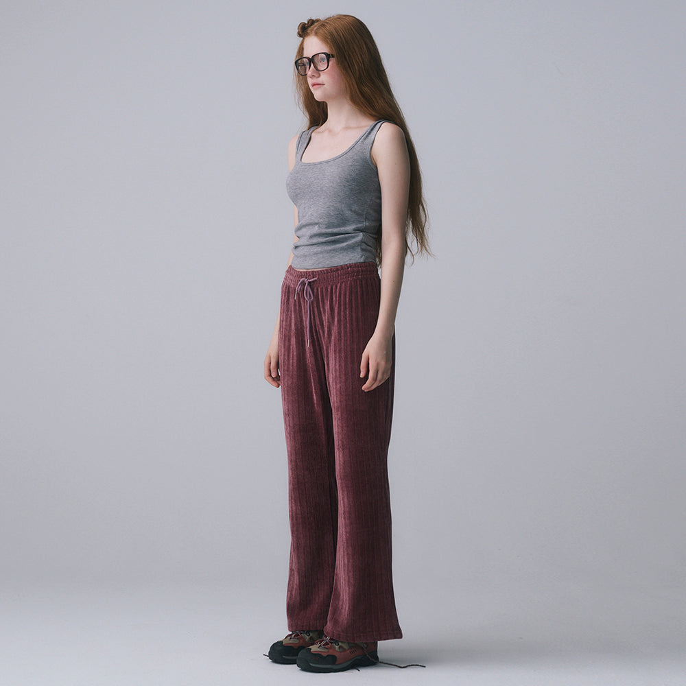 VELOUR BANDING PANTS, HAWTHORN ROSE