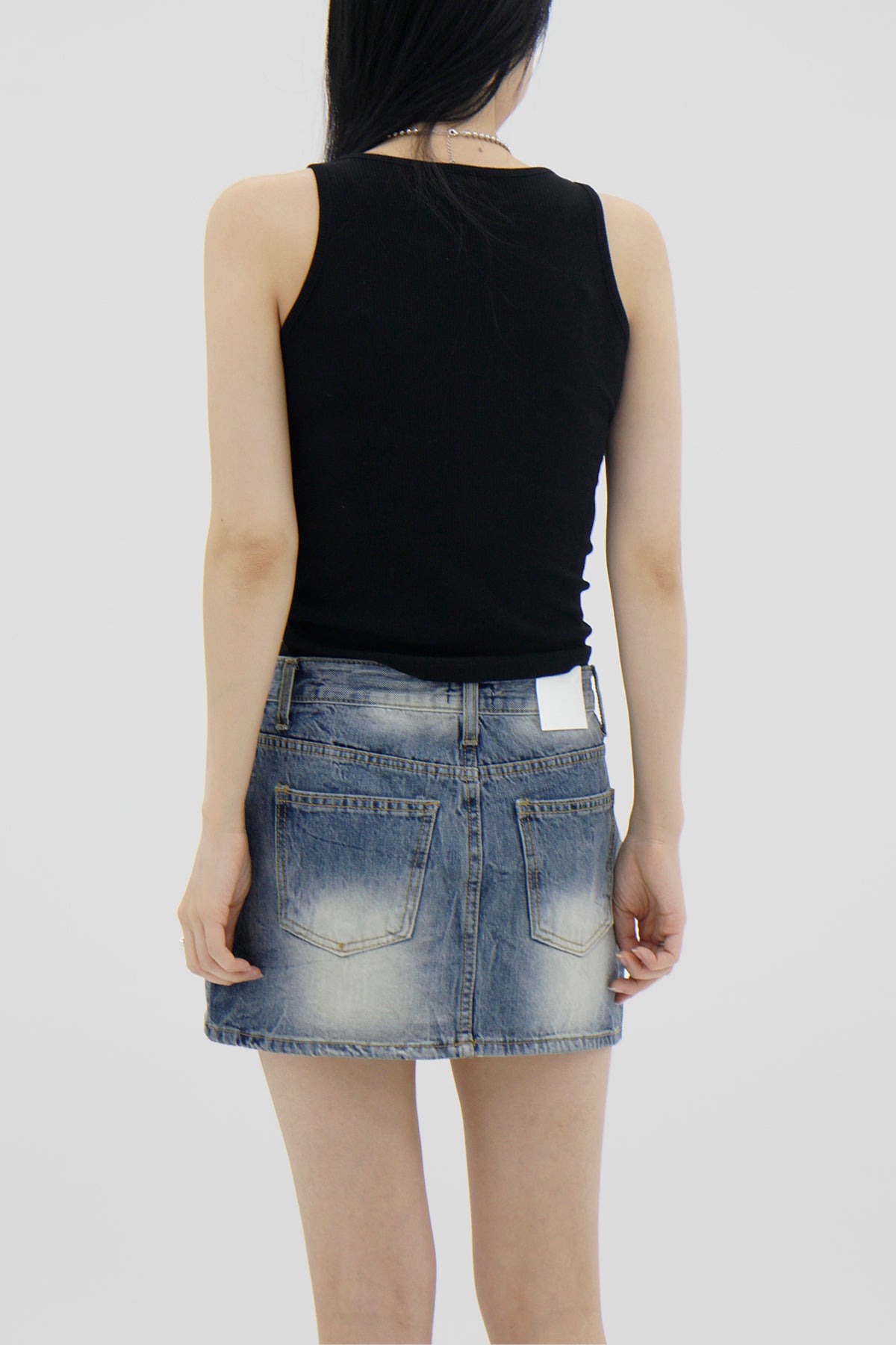 Low Rise Jean Jean Skirt