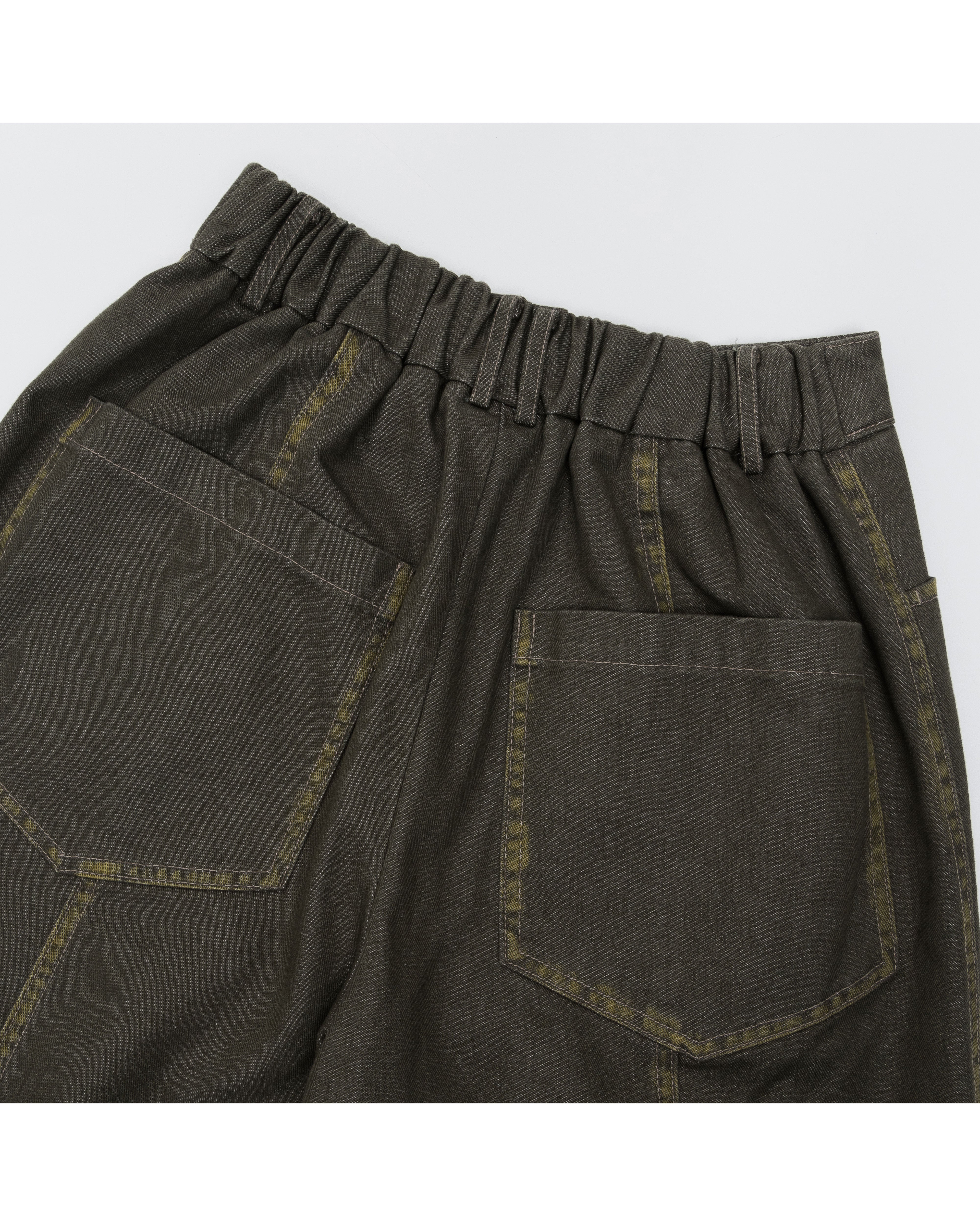 Washed Line Denim Pants (Khaki)