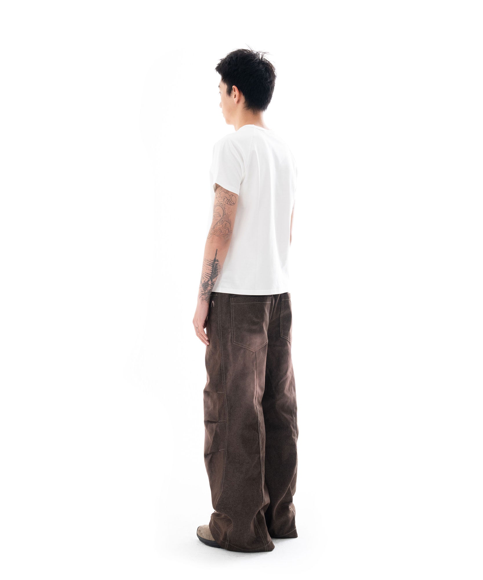 Sprayed Denim Pants (Brown)