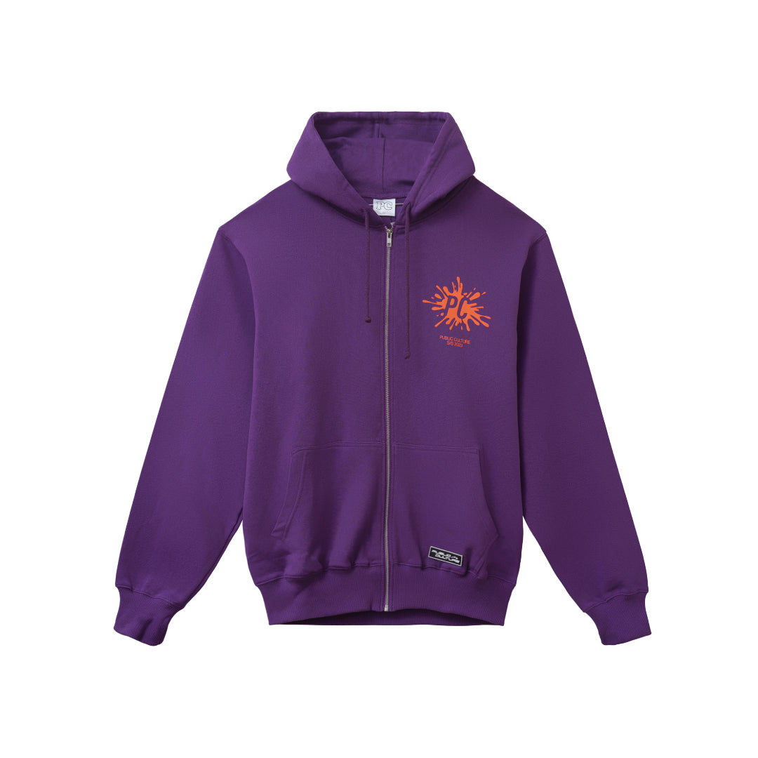 Splash Zip Up Hoodie - Dark Purple