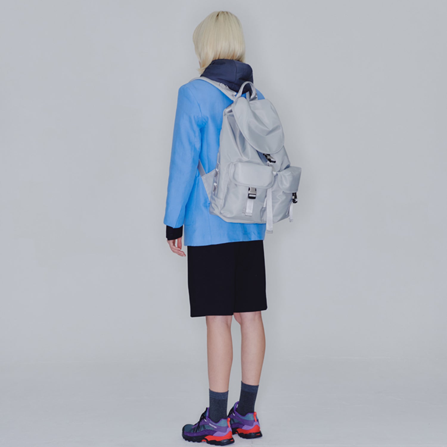 [After Pray Edition] 2-Pocket Nylon Cargo Rucksack (Silver)