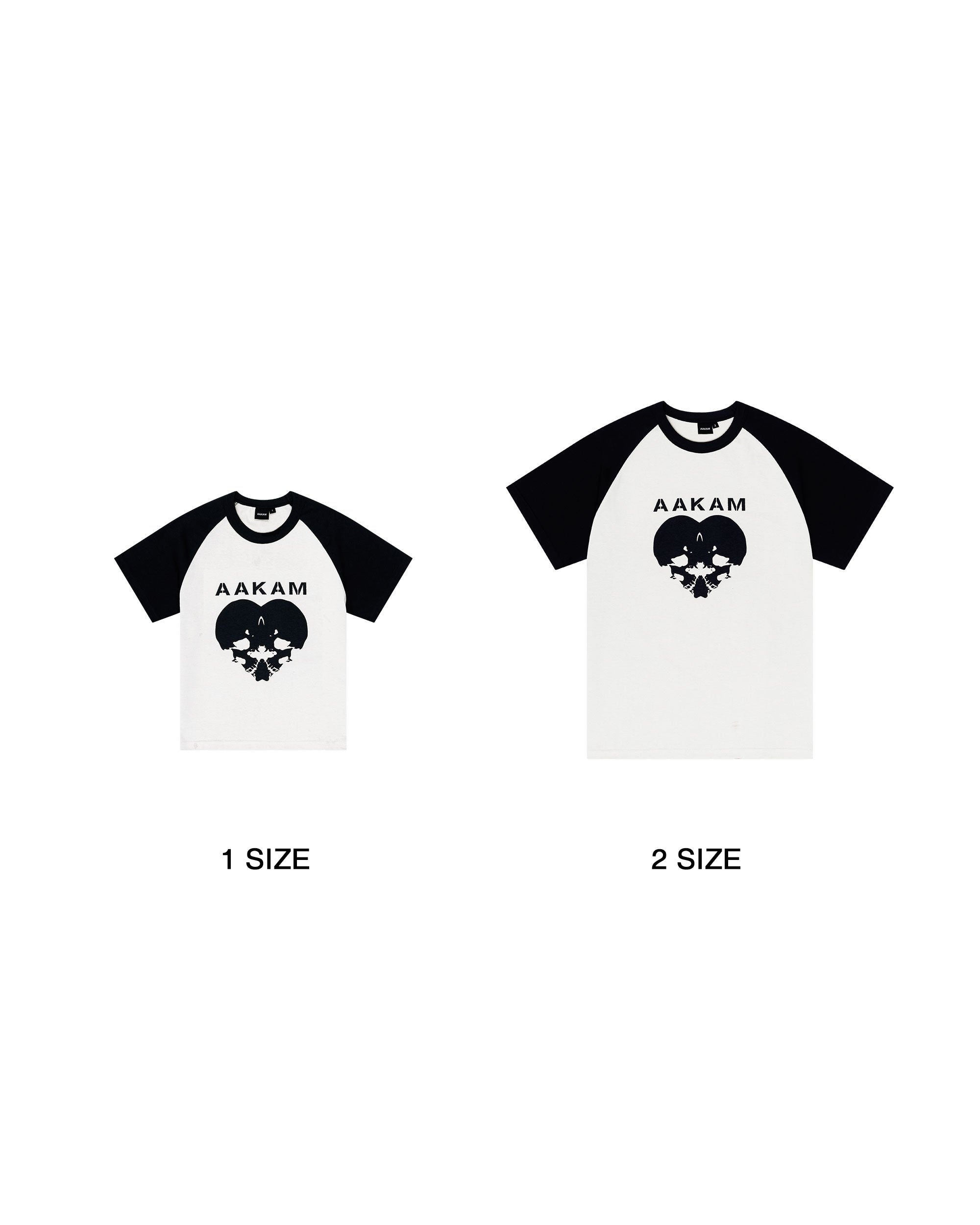 Skull Heart Raglan Half Top (Black)