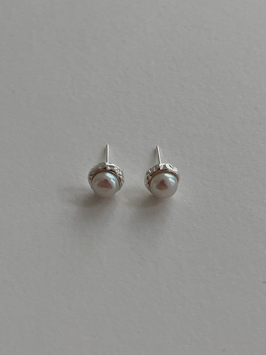 [92.5silver] crack pearl earrings