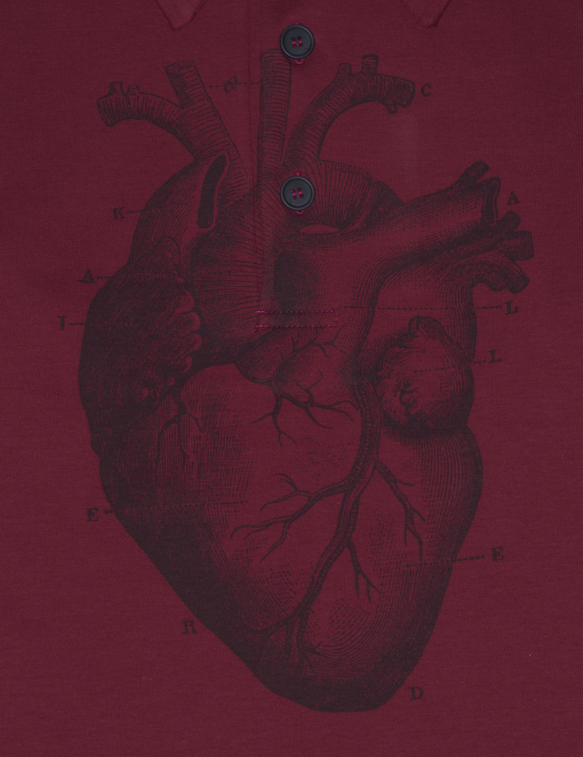 Heart PK layered long sleeve BURGUNDY