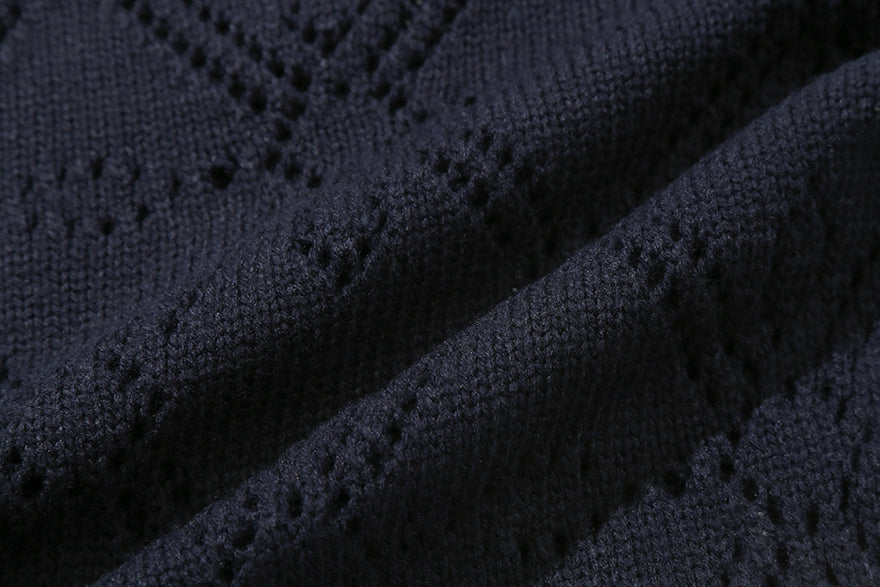 PUNCHING RIBBON CARDIGAN_NAVY