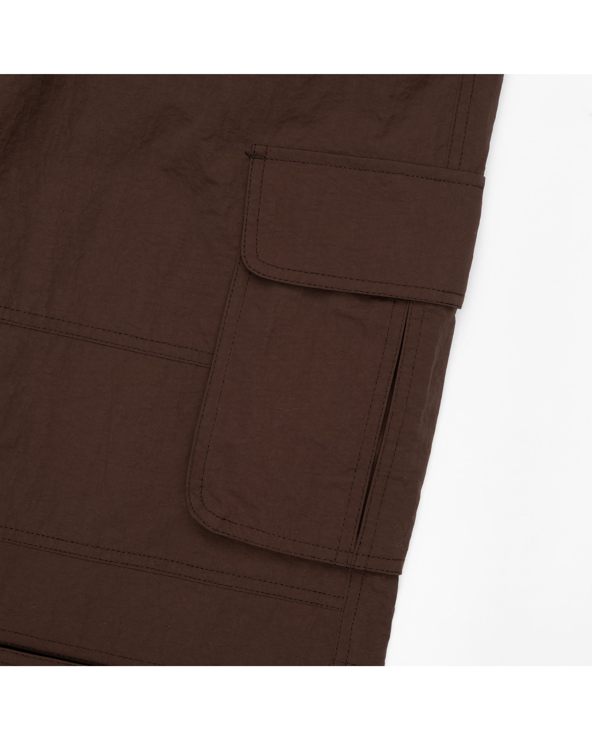 Stretched Knee Slit Cargo Pants (Brown)