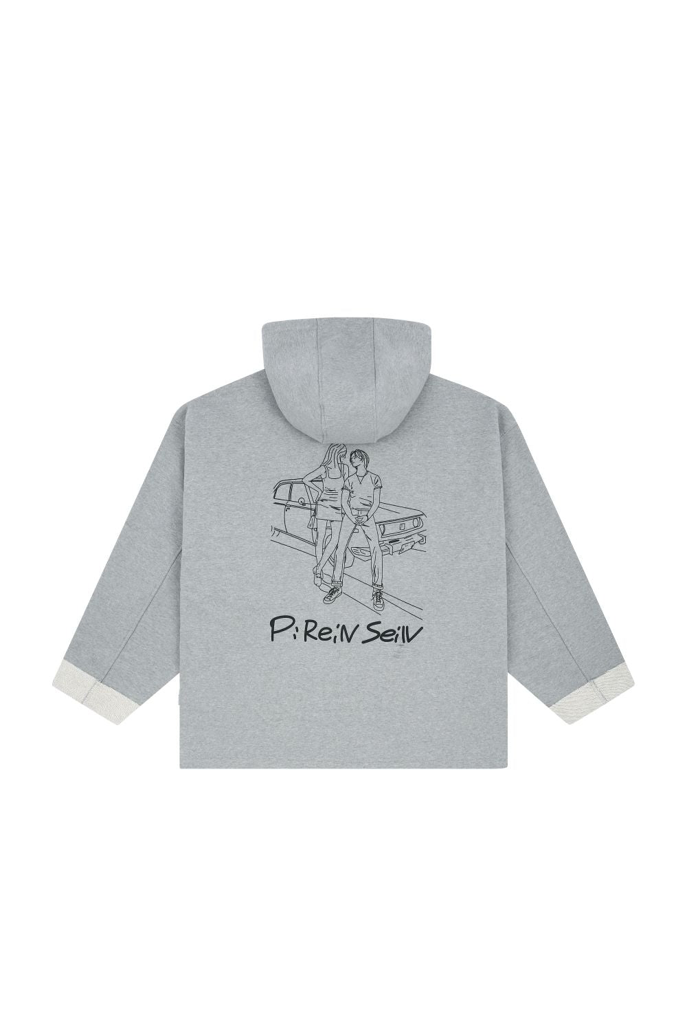 Grey illustration decoration hoodie