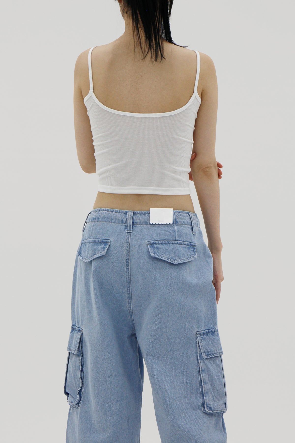 Denim Cargo Wide Pants (2color)