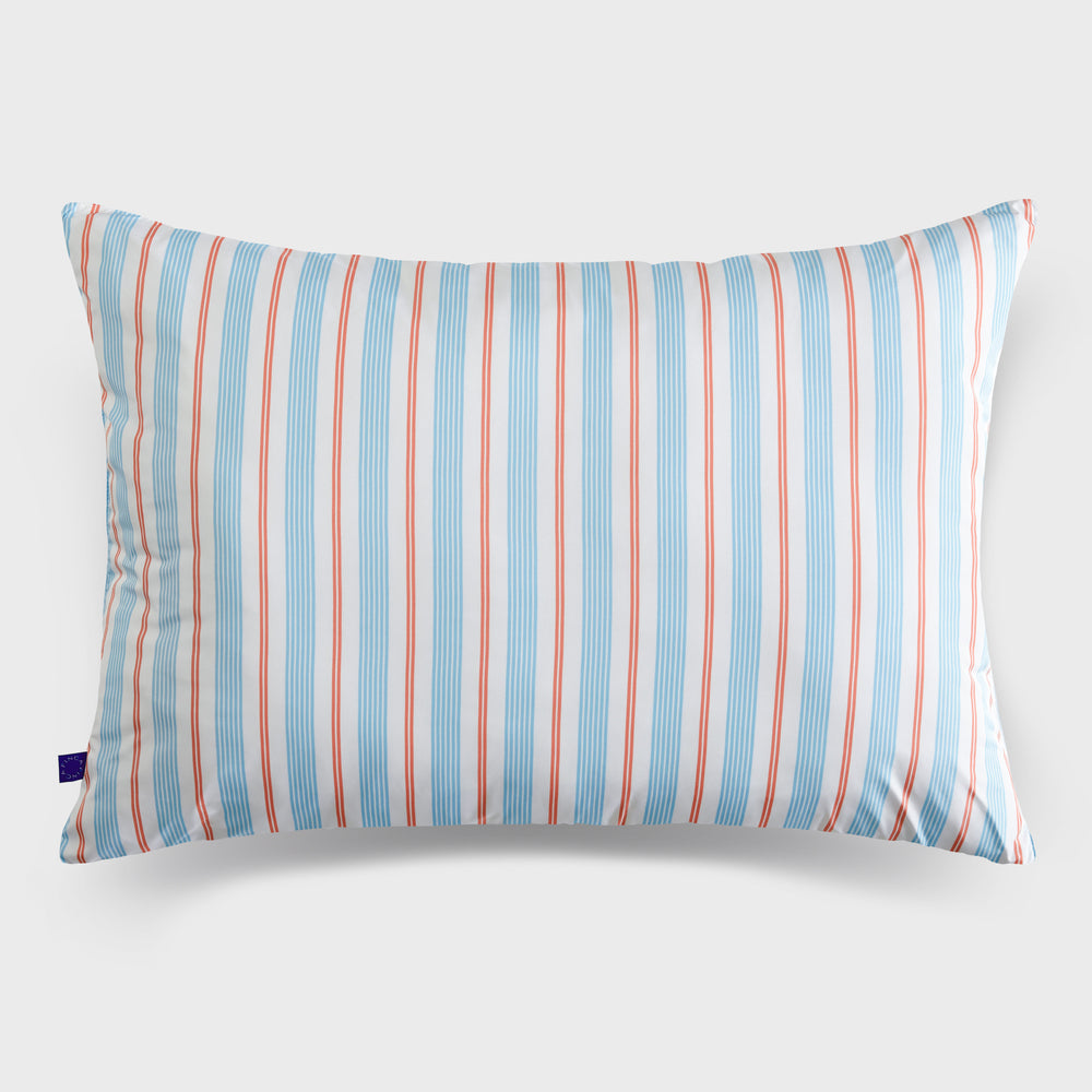 Pillow cover - blue&orange stripe