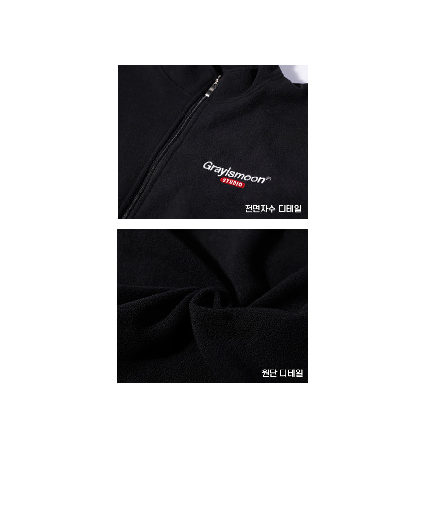 Studio fleece zip up - black