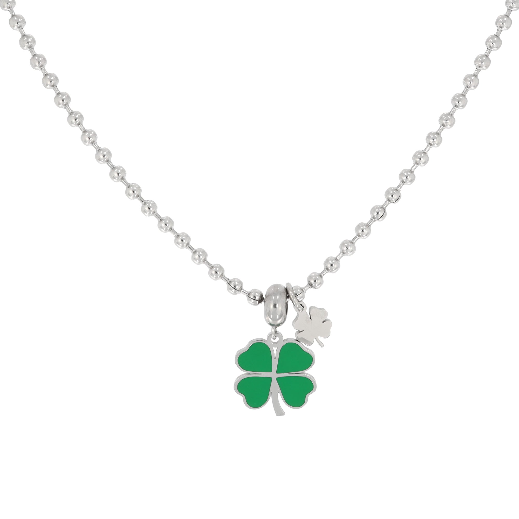 Twin Four Leaf Clover Necklace