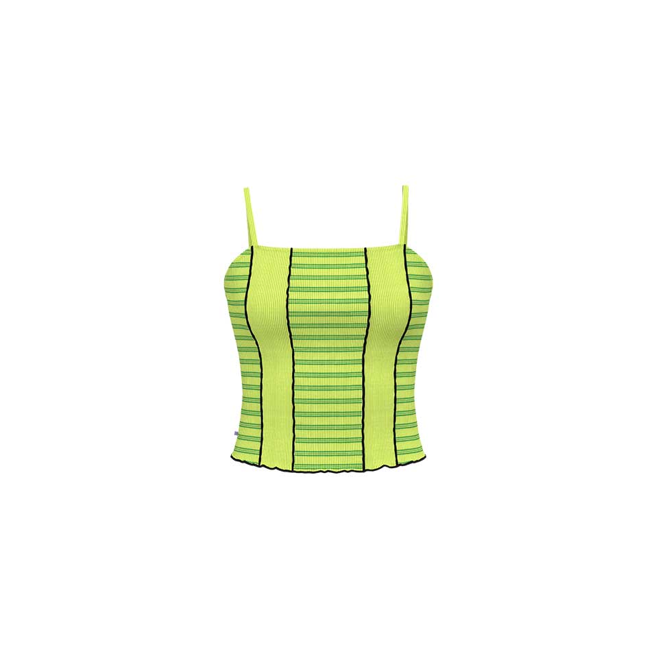 スティッチドシームタンクトップ / Stitched Seam Tank Top [Lime Stripe]