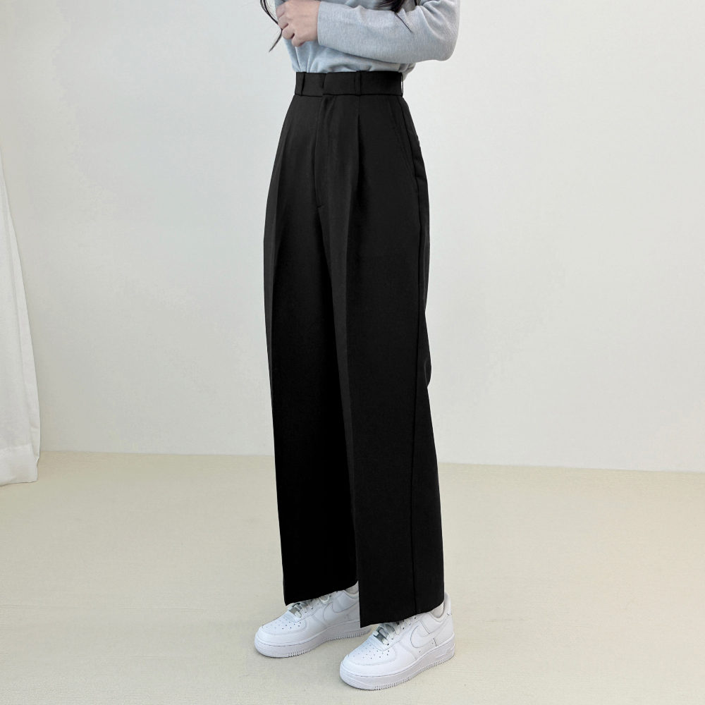 High waist tuck wide slacks