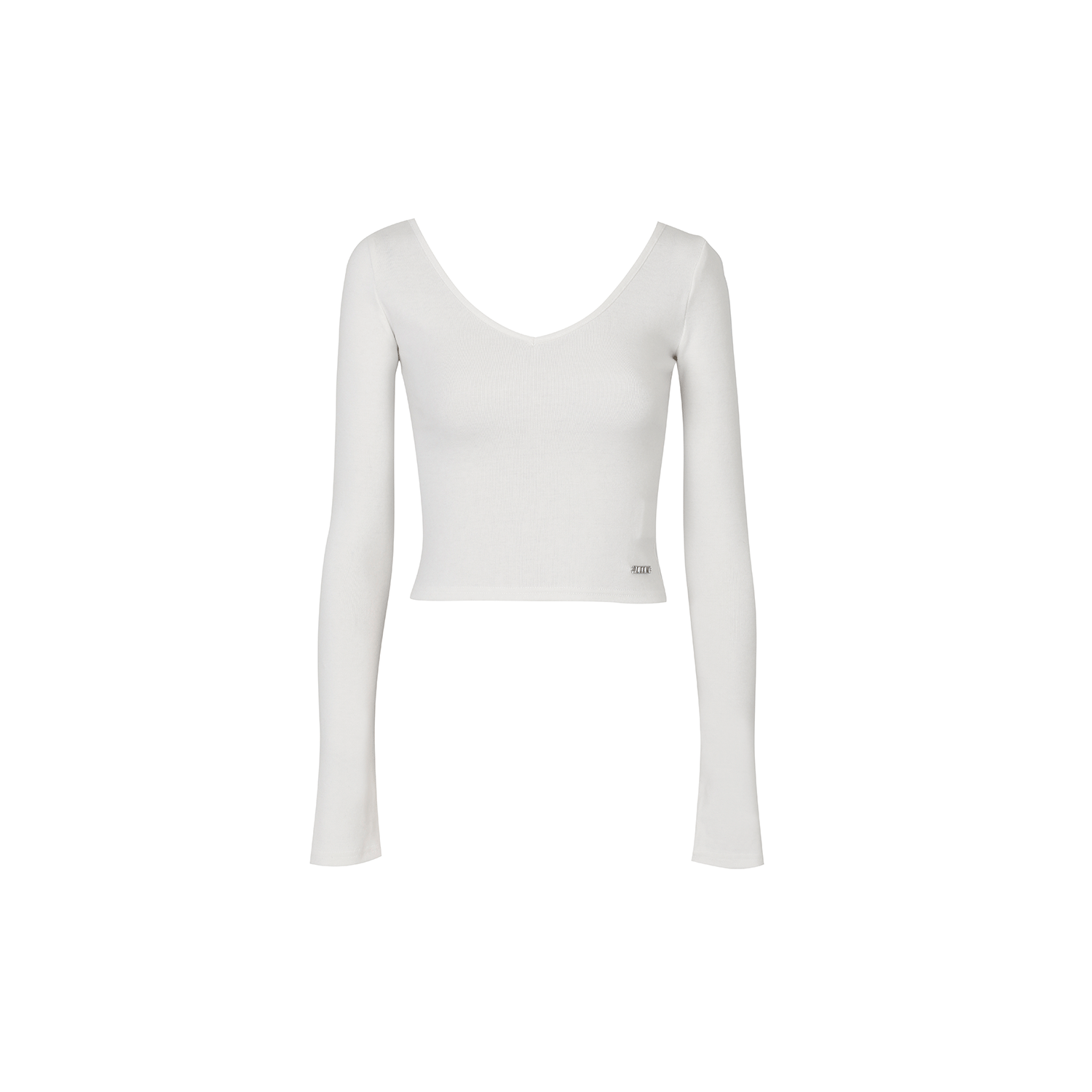 V-NECK LONG SLEEVE T-SHIRTS [WHITE]