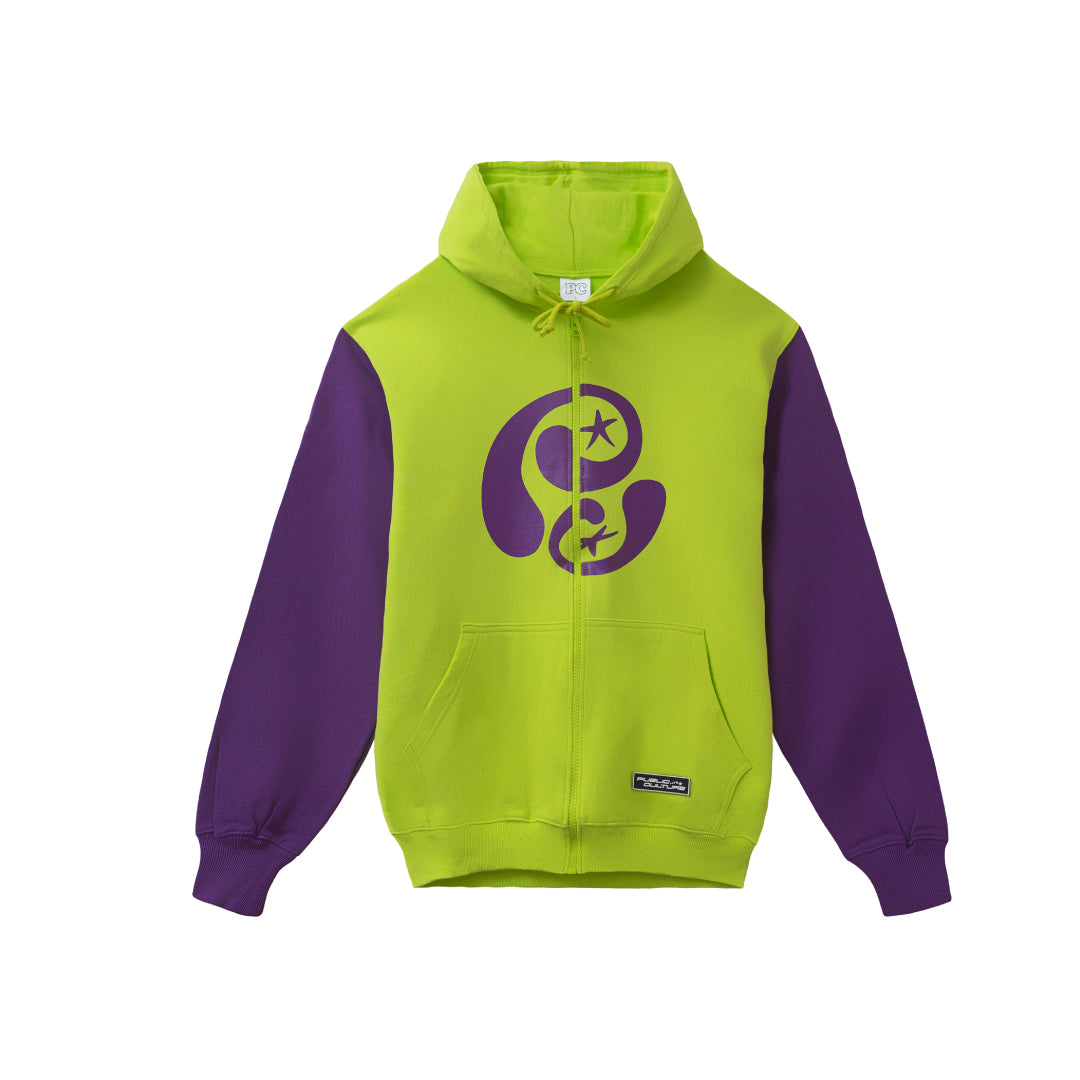 Milkyway Zip Up Hoodie - Lime Green