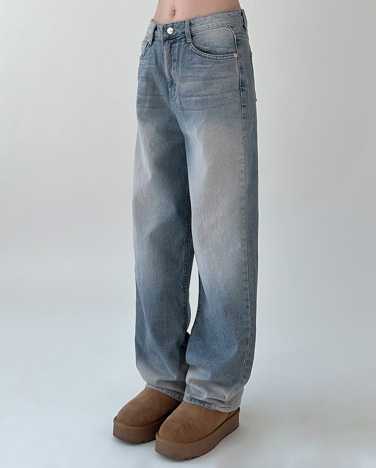 webie washed denim pants