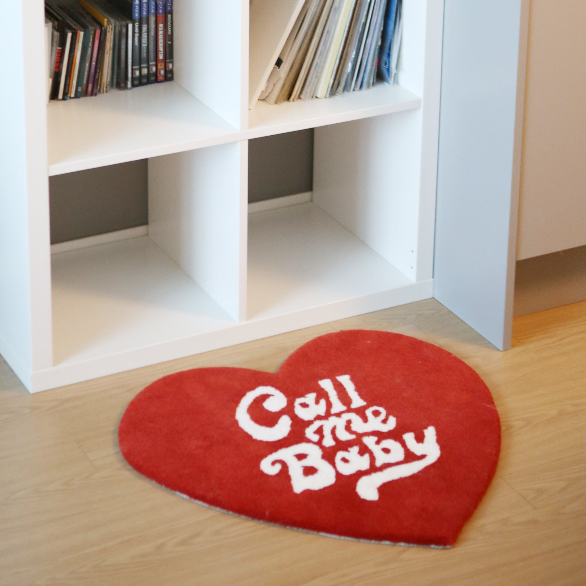 [Call me baby] Heart Logo Rug Mat _ Green