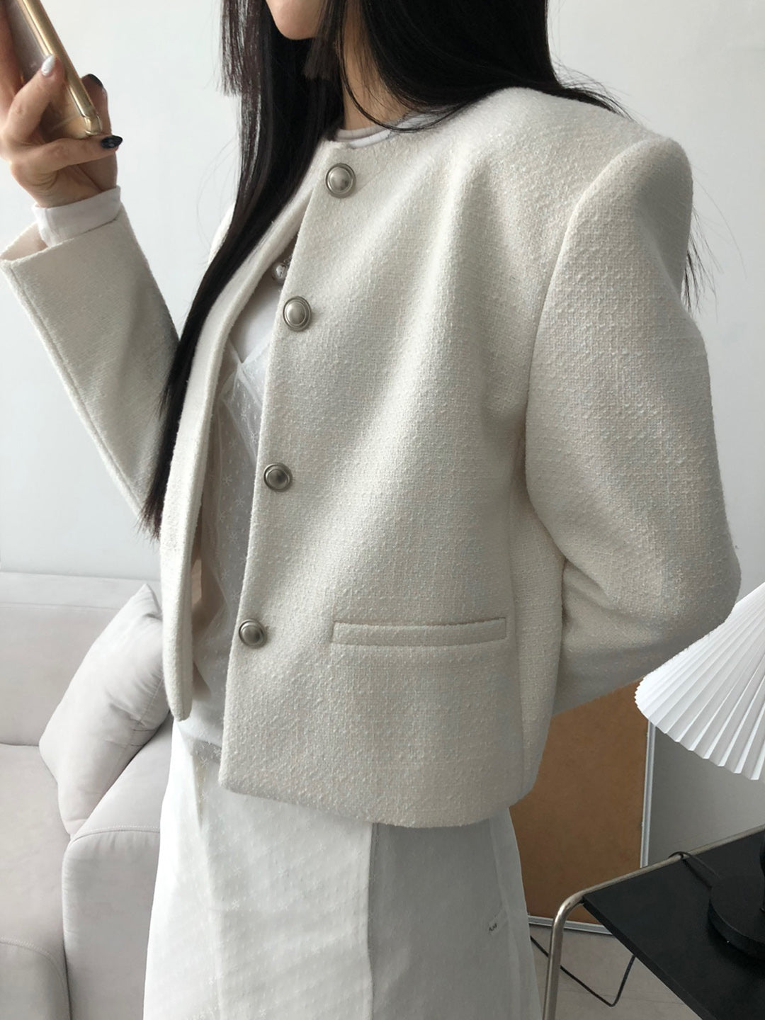 Blanc tweed jacket 