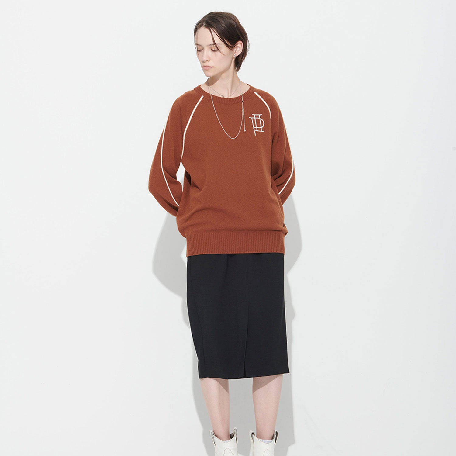  [UNISEX] LOVE RAGLAN KNIT, BRICK BROWN