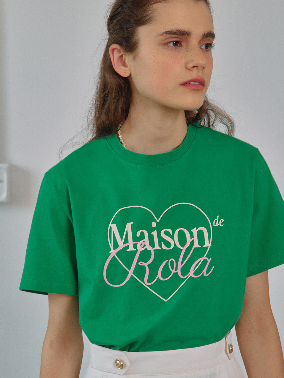 OUTLINE MAISON DE ROLA T-SHIRTS GREEN