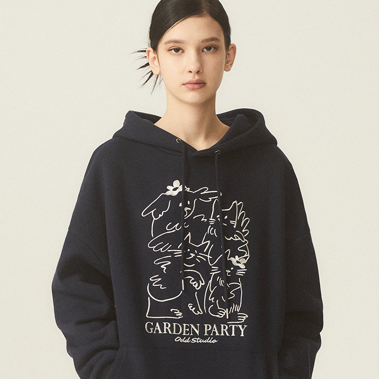 GARDEN PARTY DRAWING OVERFIT HOODIE - 6COLOR