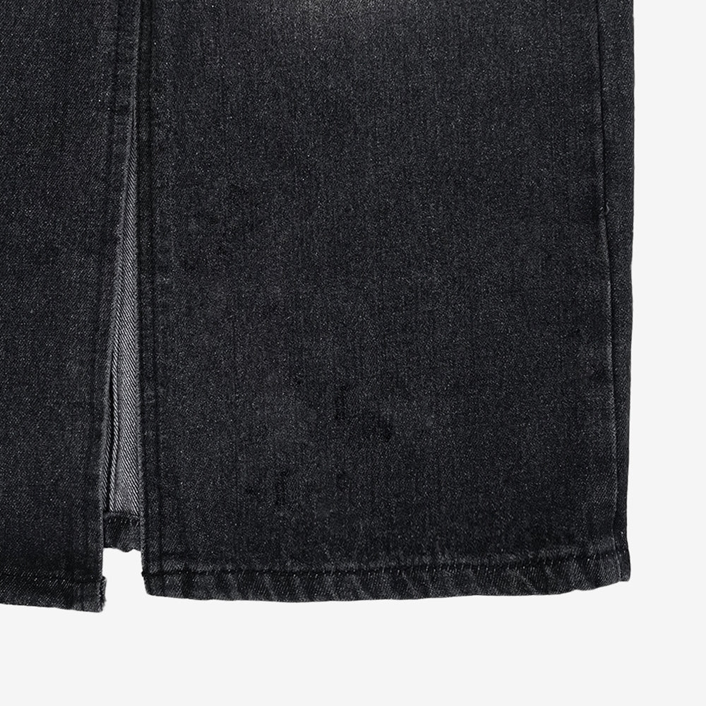 inner slit denim skirt