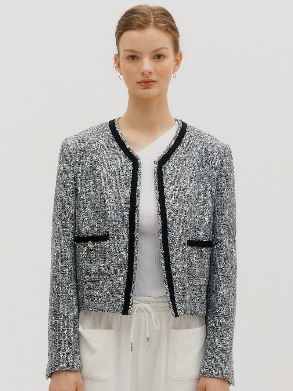 Tweed classic jacket - Gray