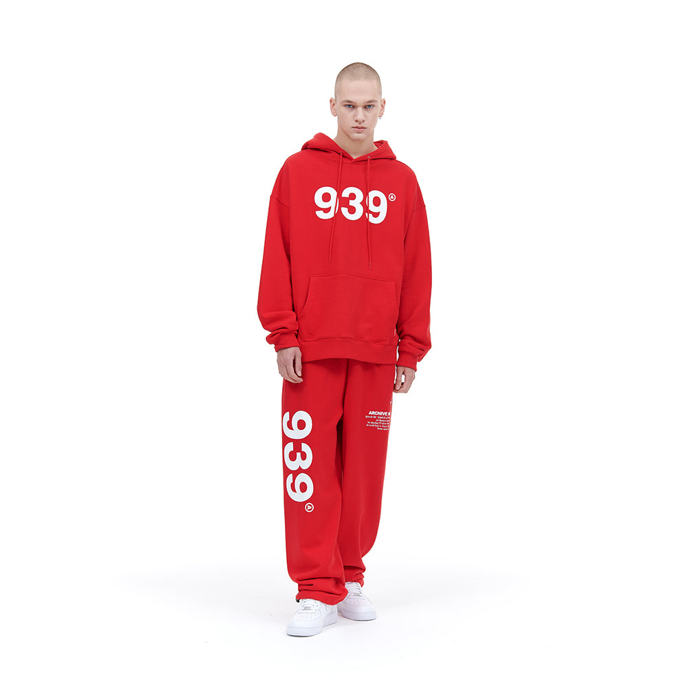 939 LOGO HOOD (DEEP RED)