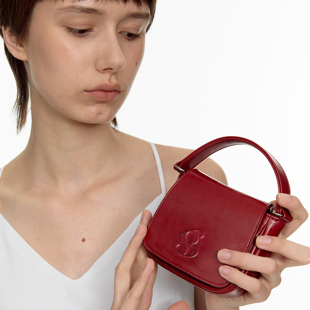 Crack Leather Micro Bag (red)