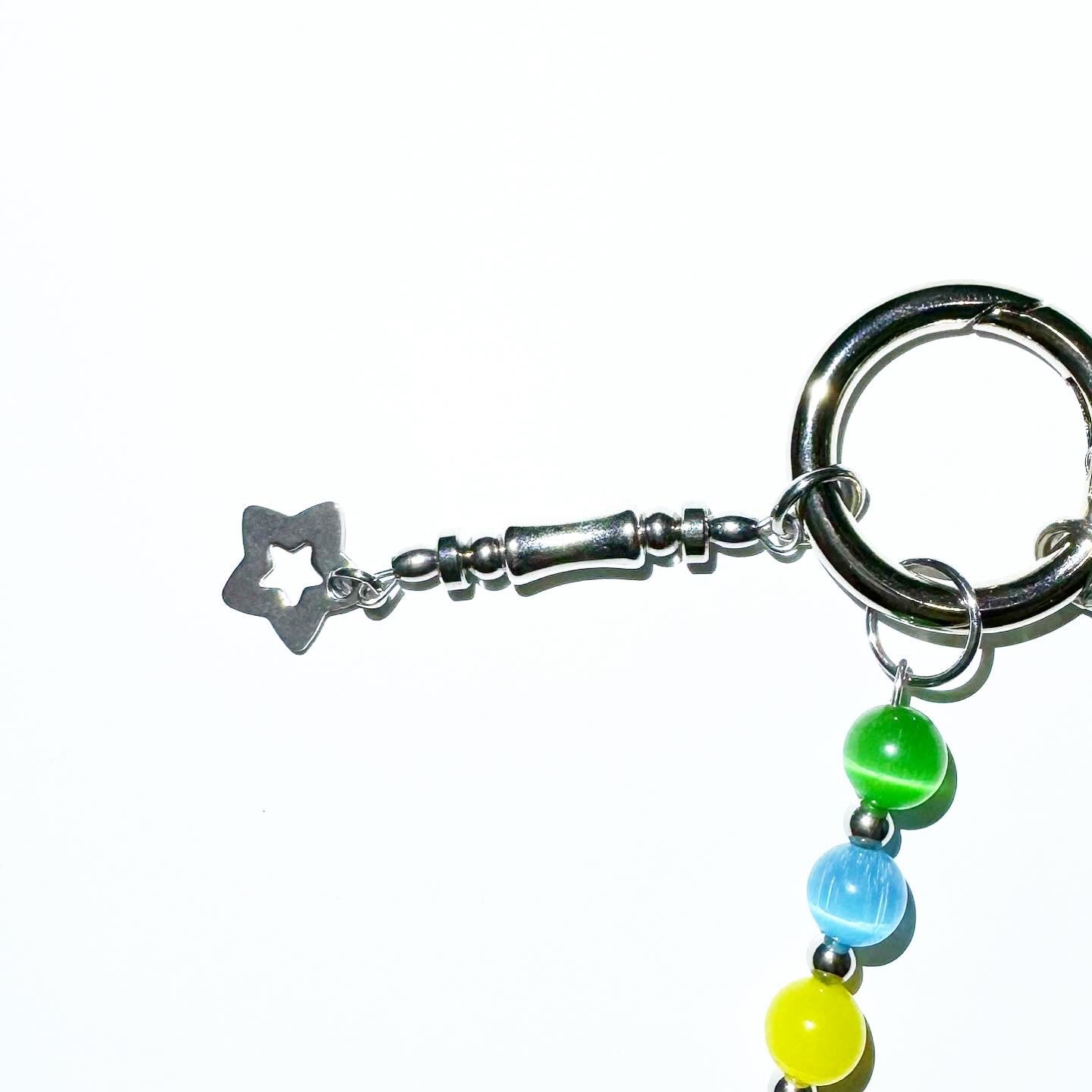 Cameleon zebra keychain