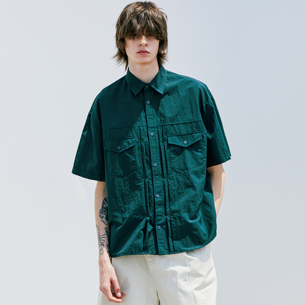 2ND TYPE TRUCKER NYLON SHIRT DARK GREEN