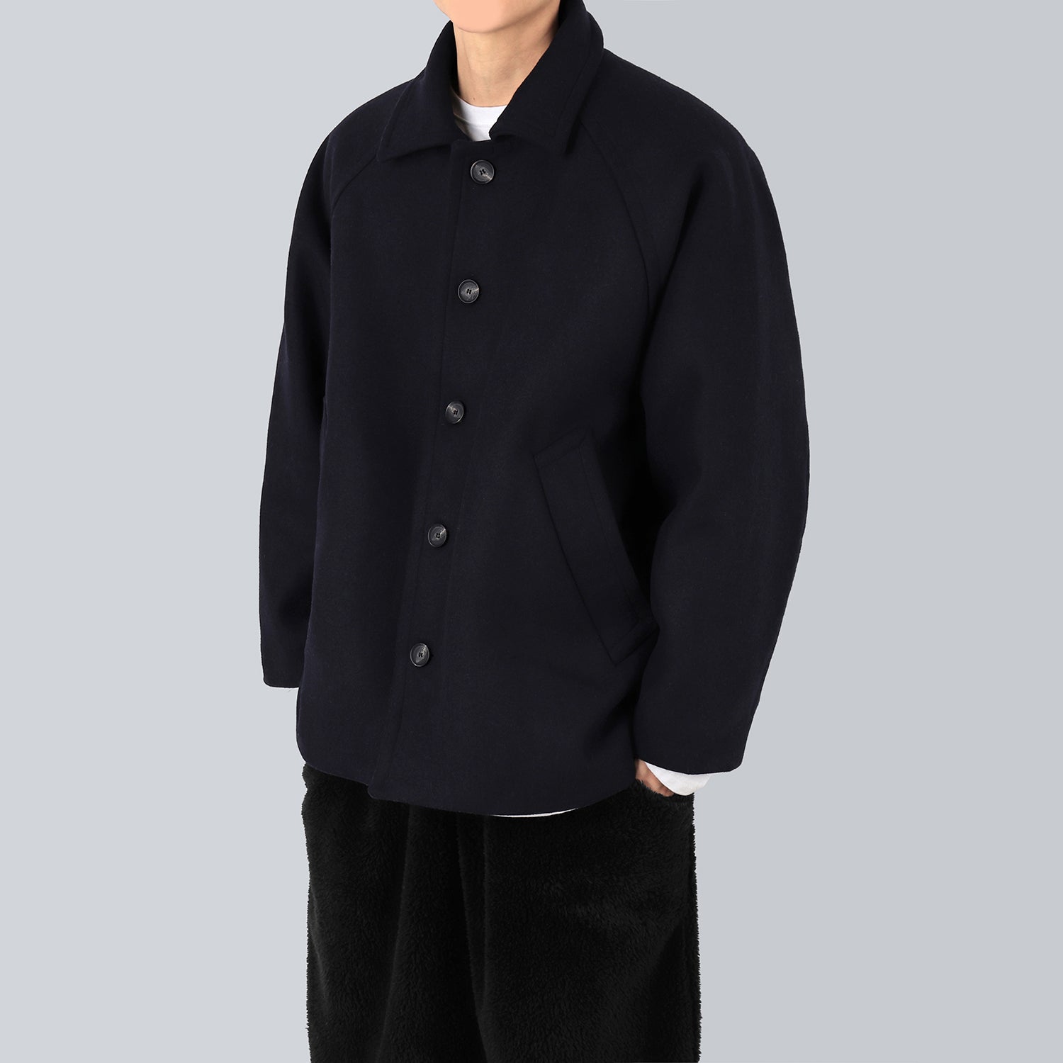 Balmacan Wool Half Coat