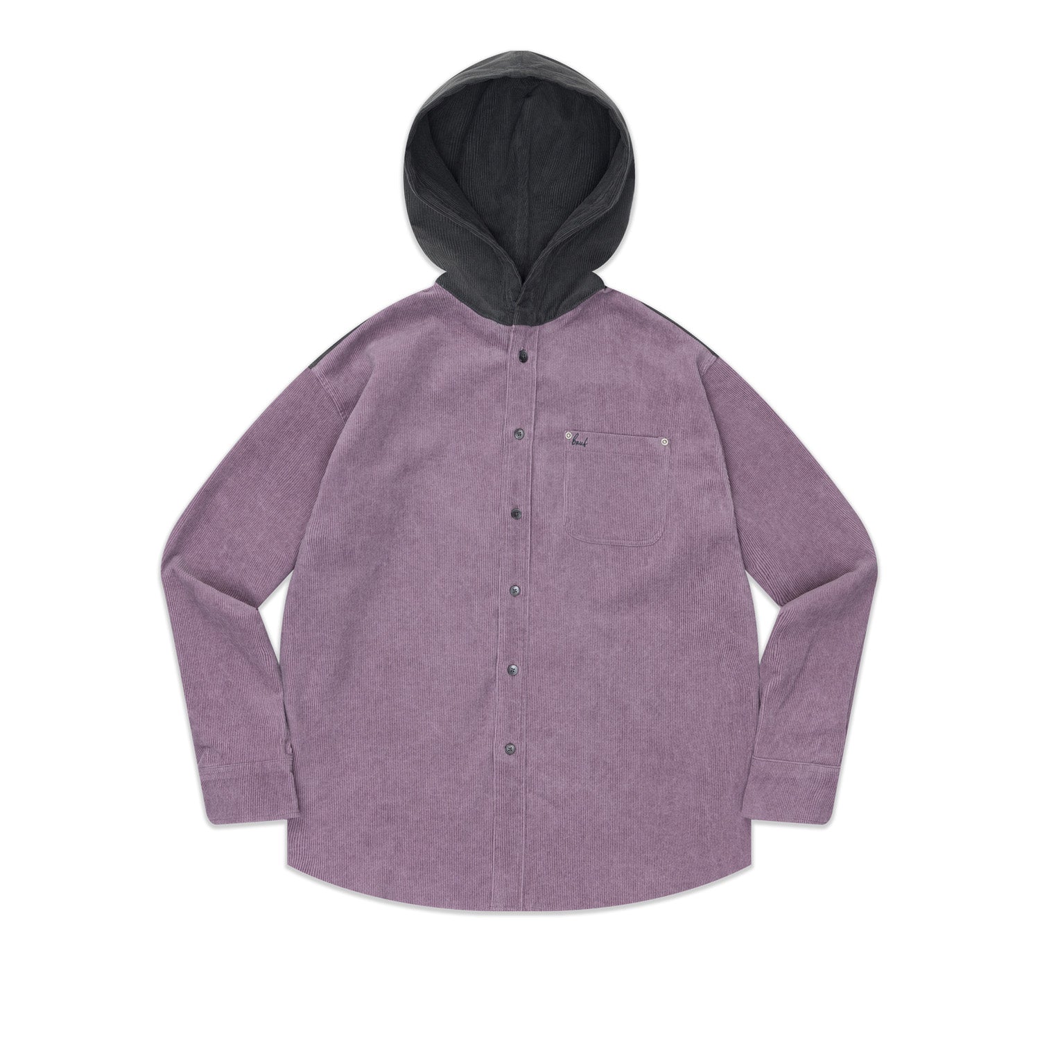 corduroy shirt hoodie [purple]