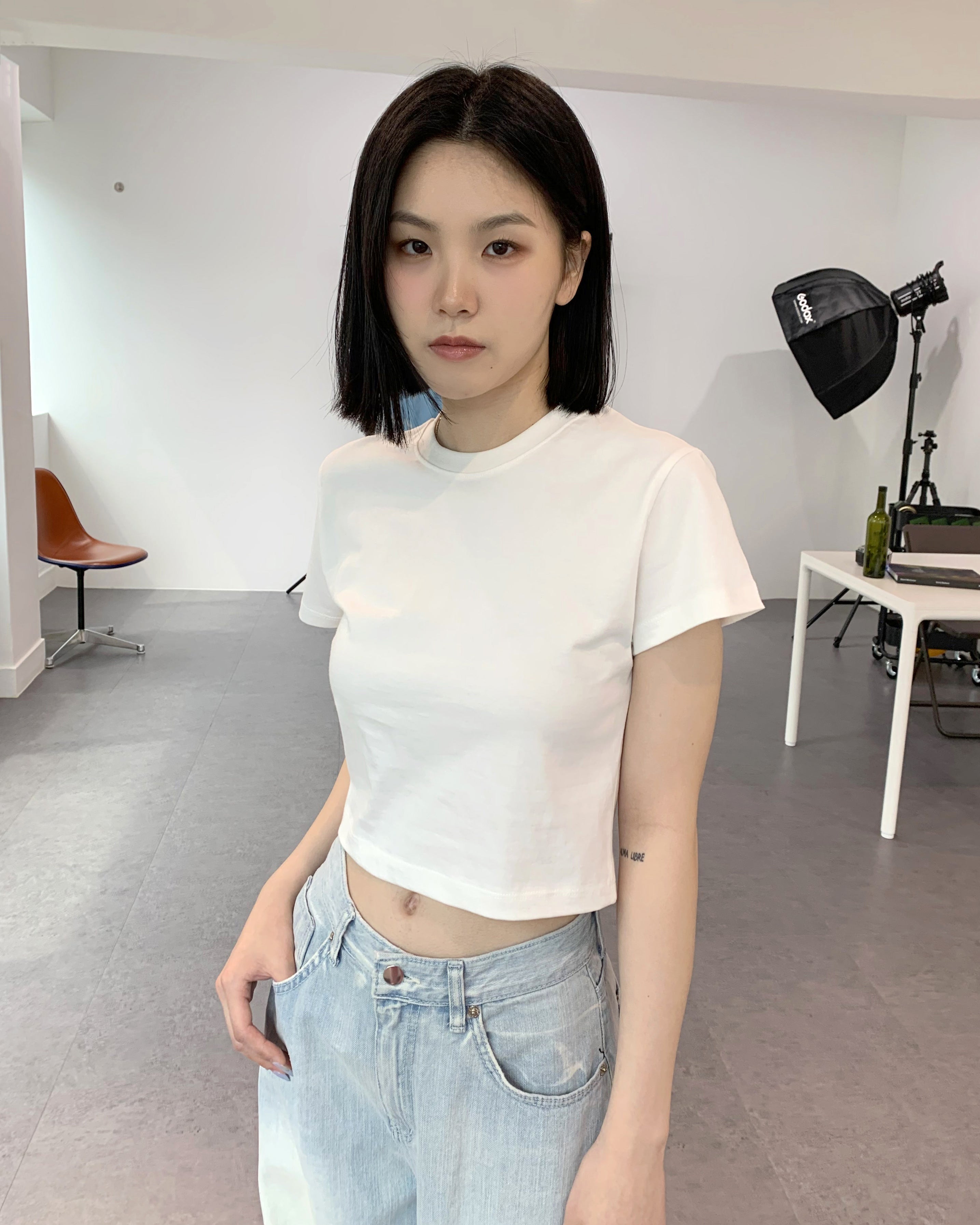 [MADE] Coollin Crop Basic Short Sleeve T-shirt