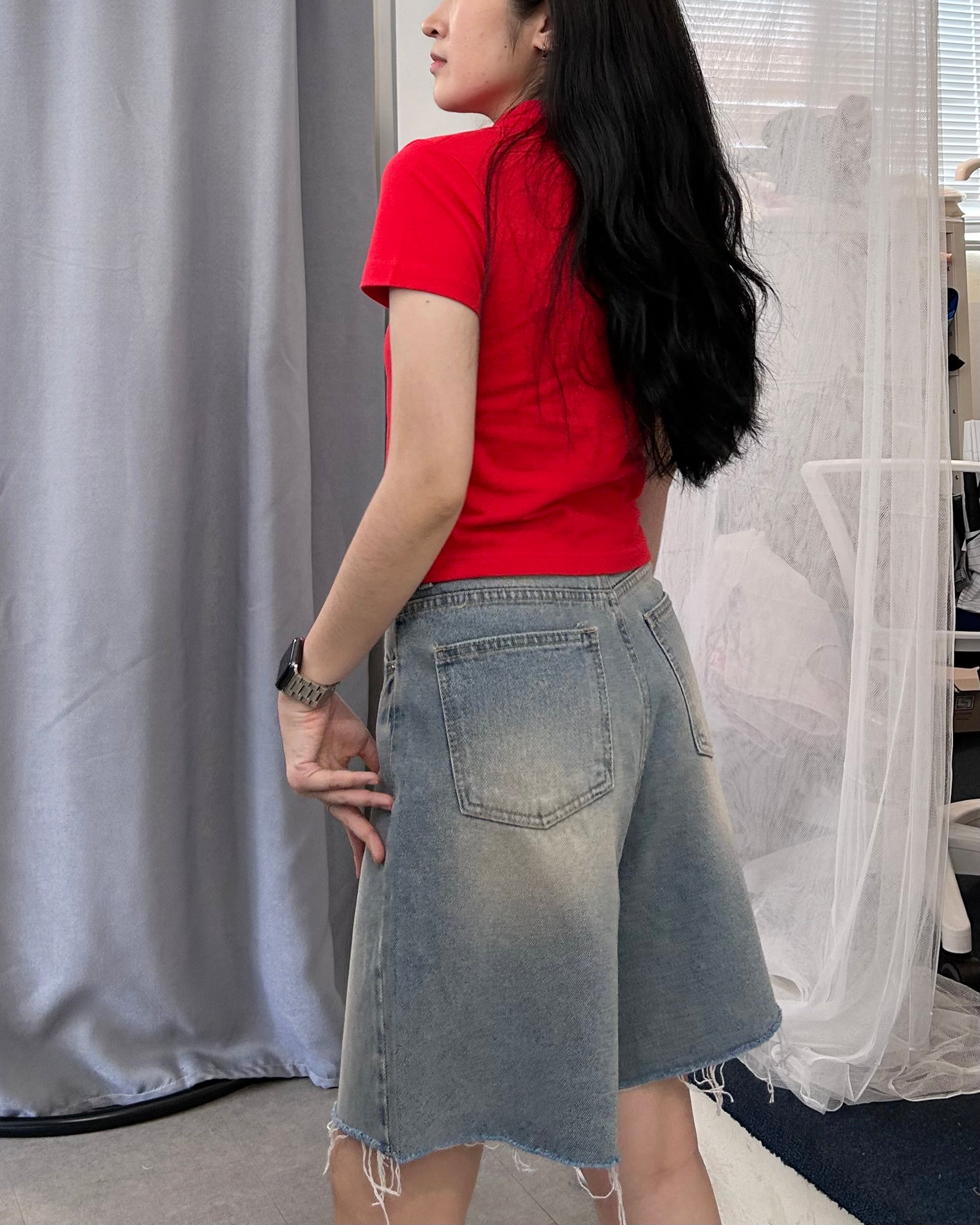 CROPPED POCKET PK HALF TSHIRT