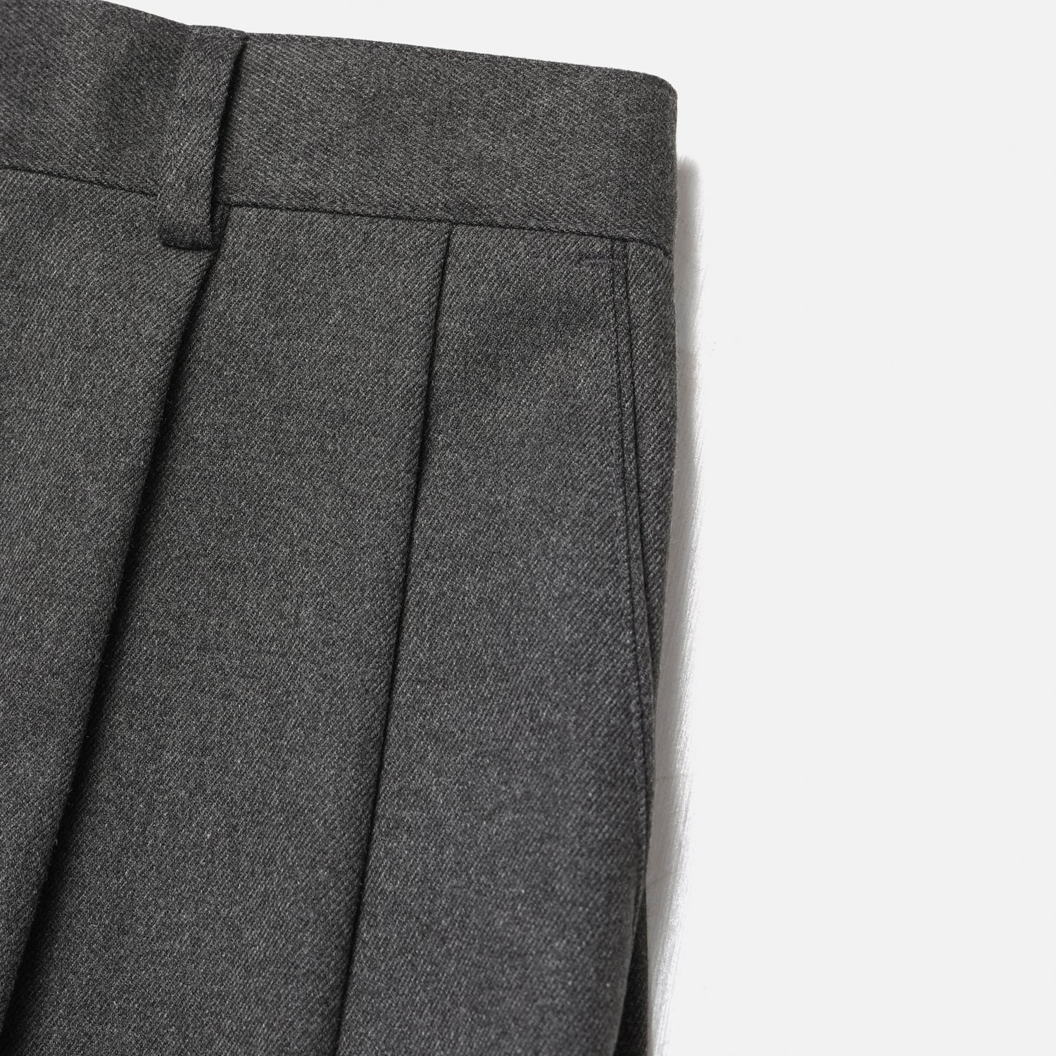 wool pintuck wide slacks