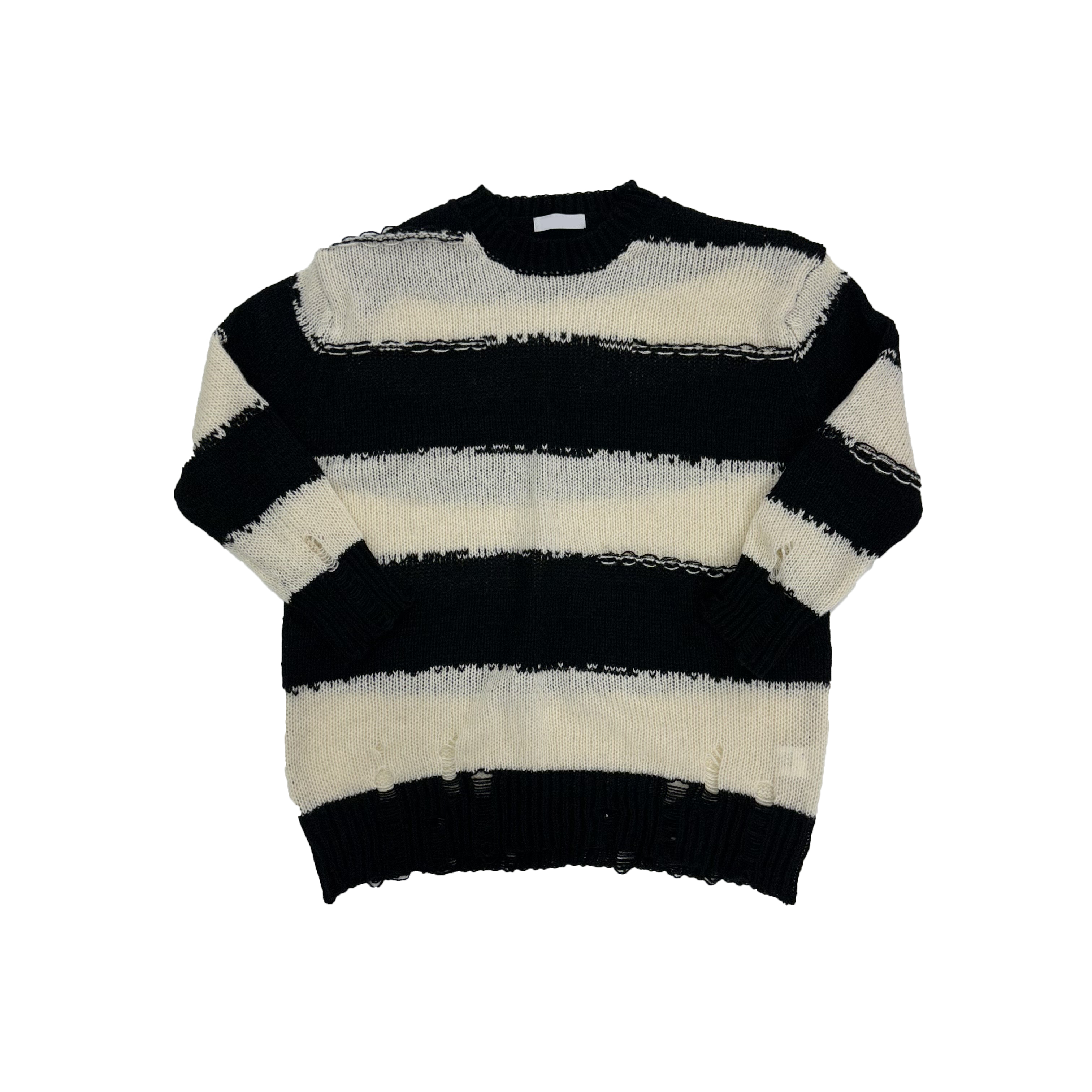 Damage stripe knitwear