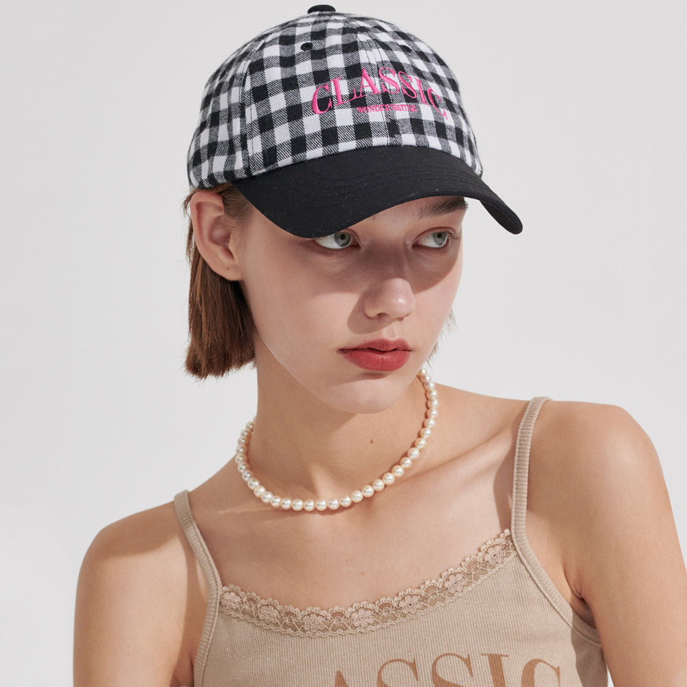 Classic check Ball-cap [Black]