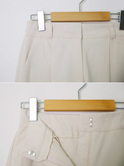 Peach Pin Tuck Straight Pants