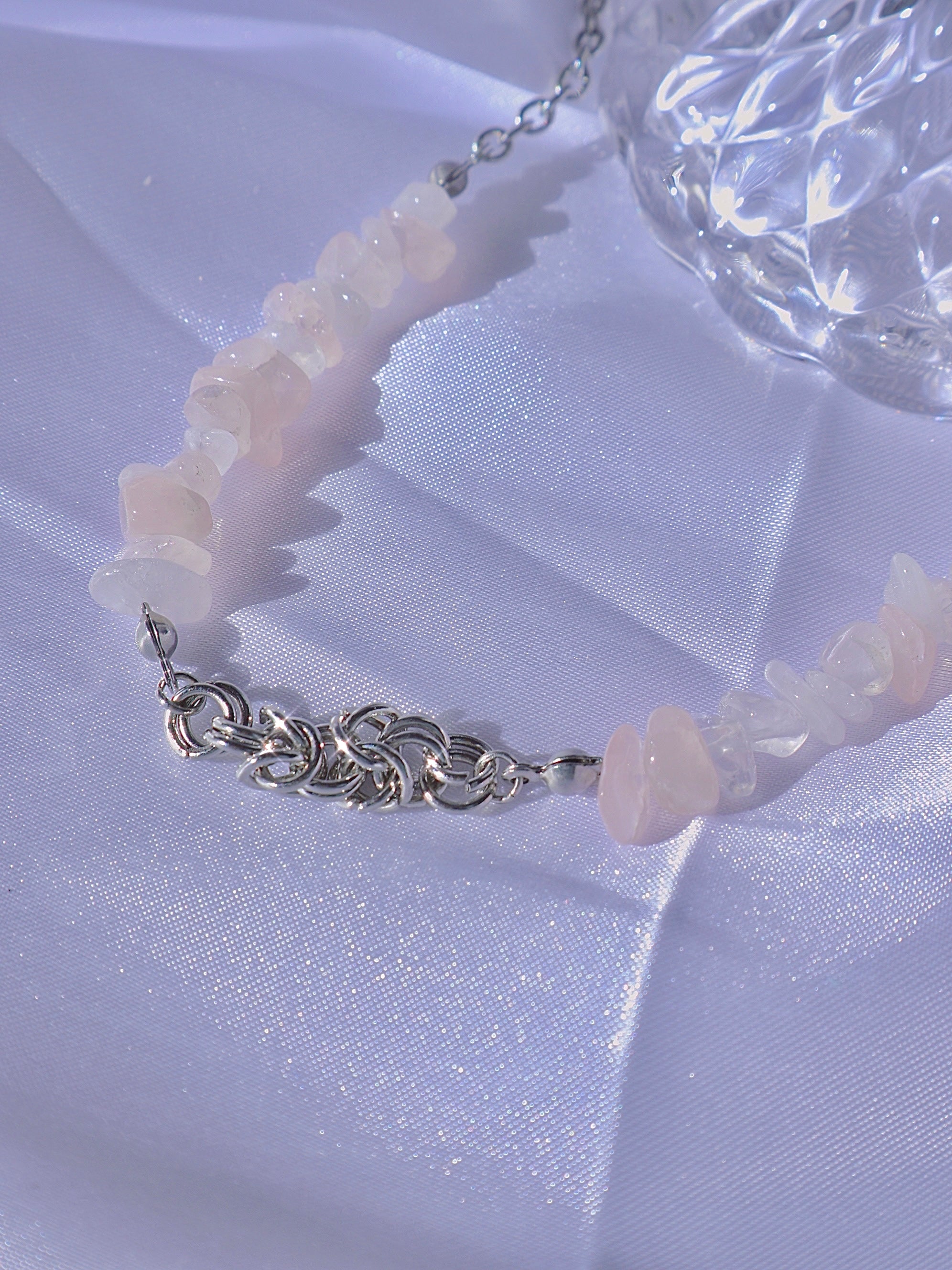 rose quartz necklace