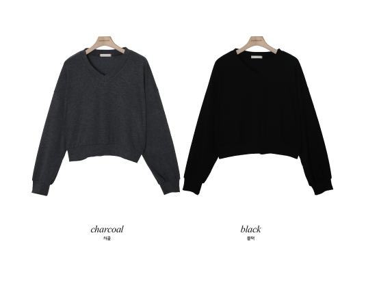 Soft V-neck Sweat Shirt (2color)