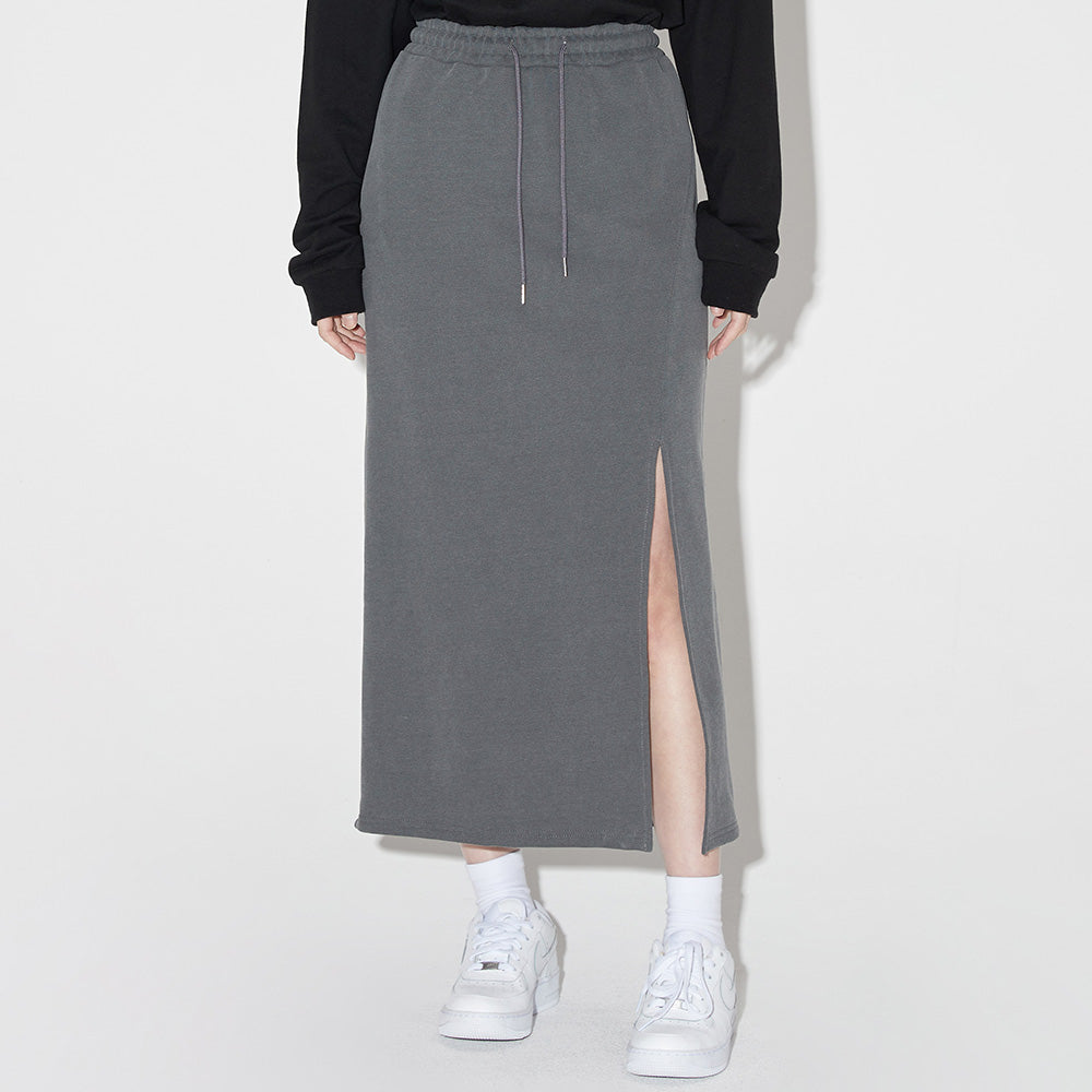 ピグメントヘビーロングスカート / Pigment Heavy Long Skirt [CHARCOAL]