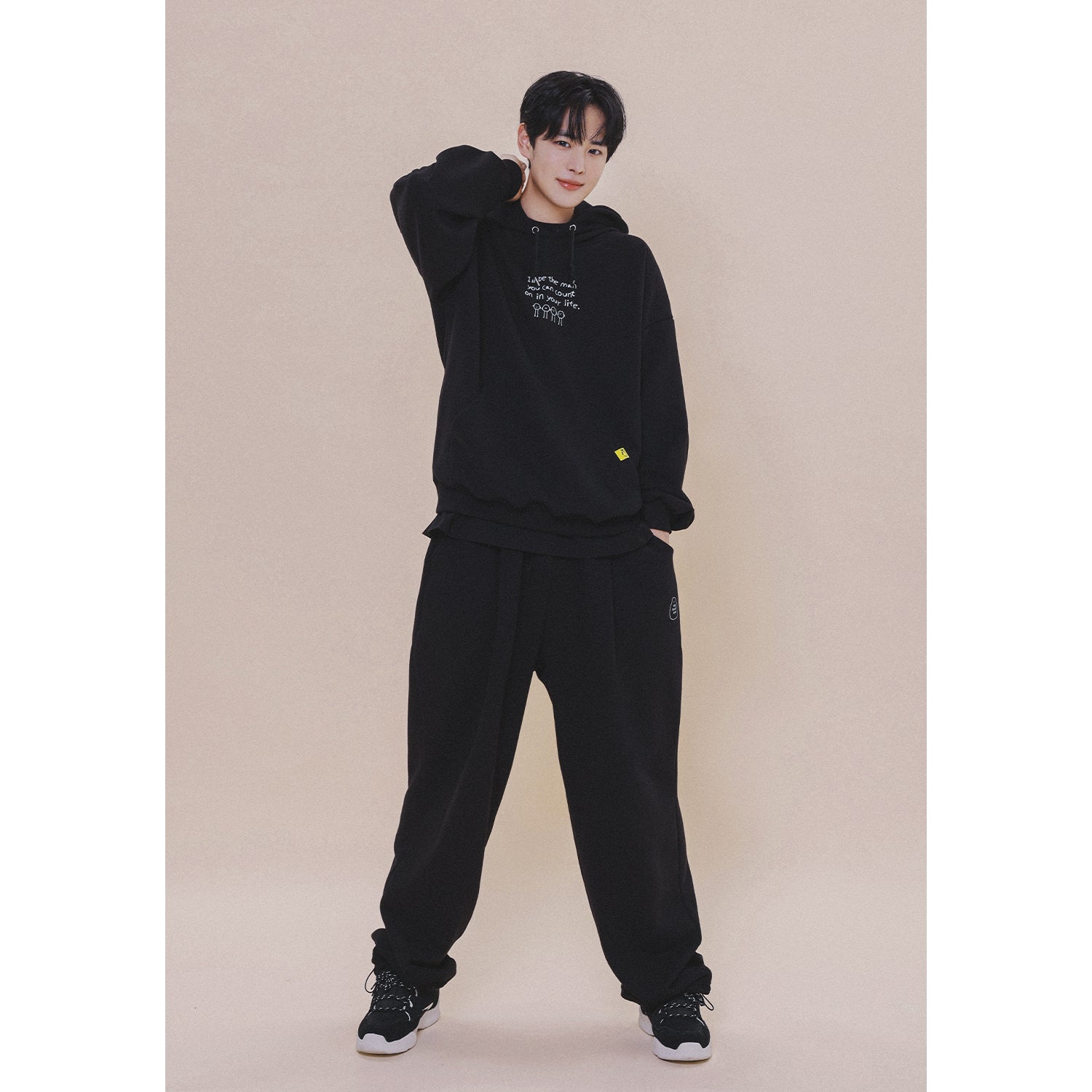 HOLYNUMBER7 X CHOI BYUNGCHAN CHICK GRAPHICS TRAINING PANTS_BLACK