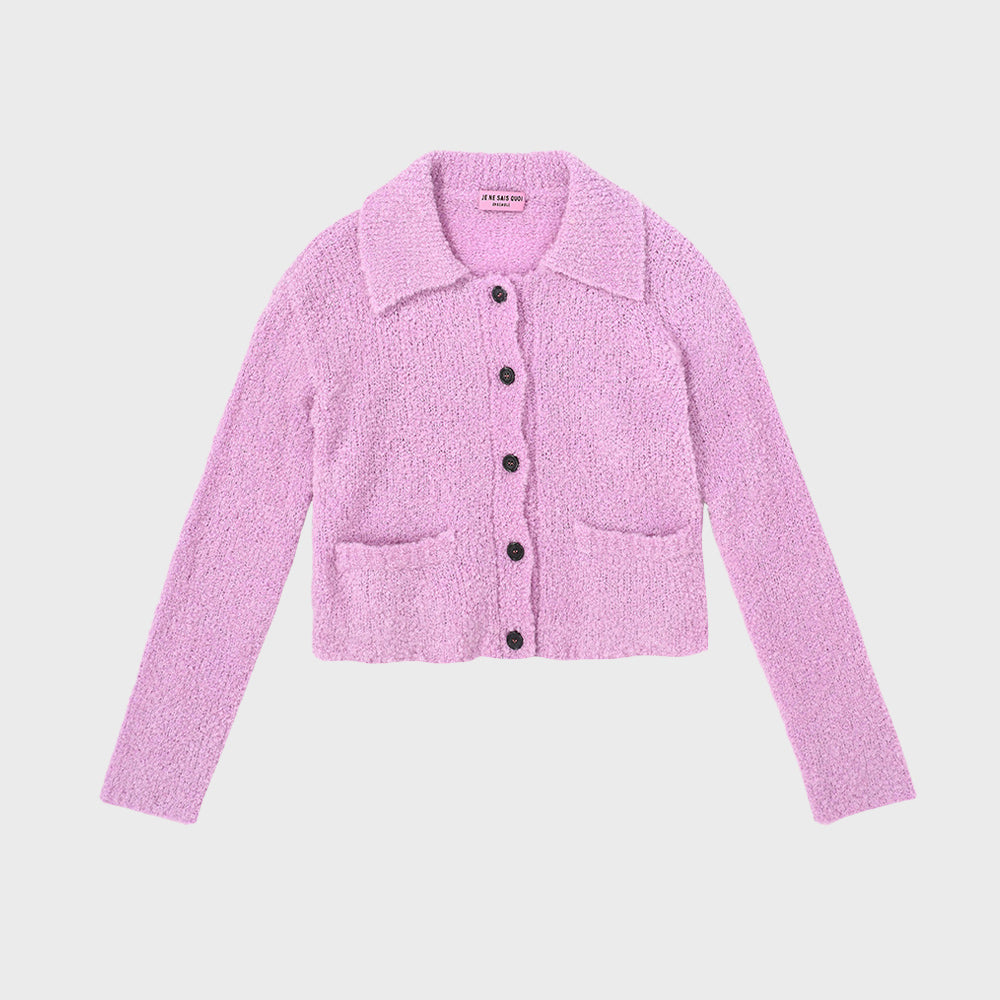 BOUCLE TEDDY CARDIGAN_PINK