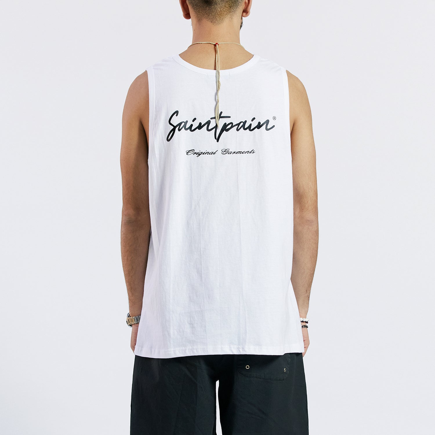 SP CALLY LOGO LONG SLEEVELESS-WHITE