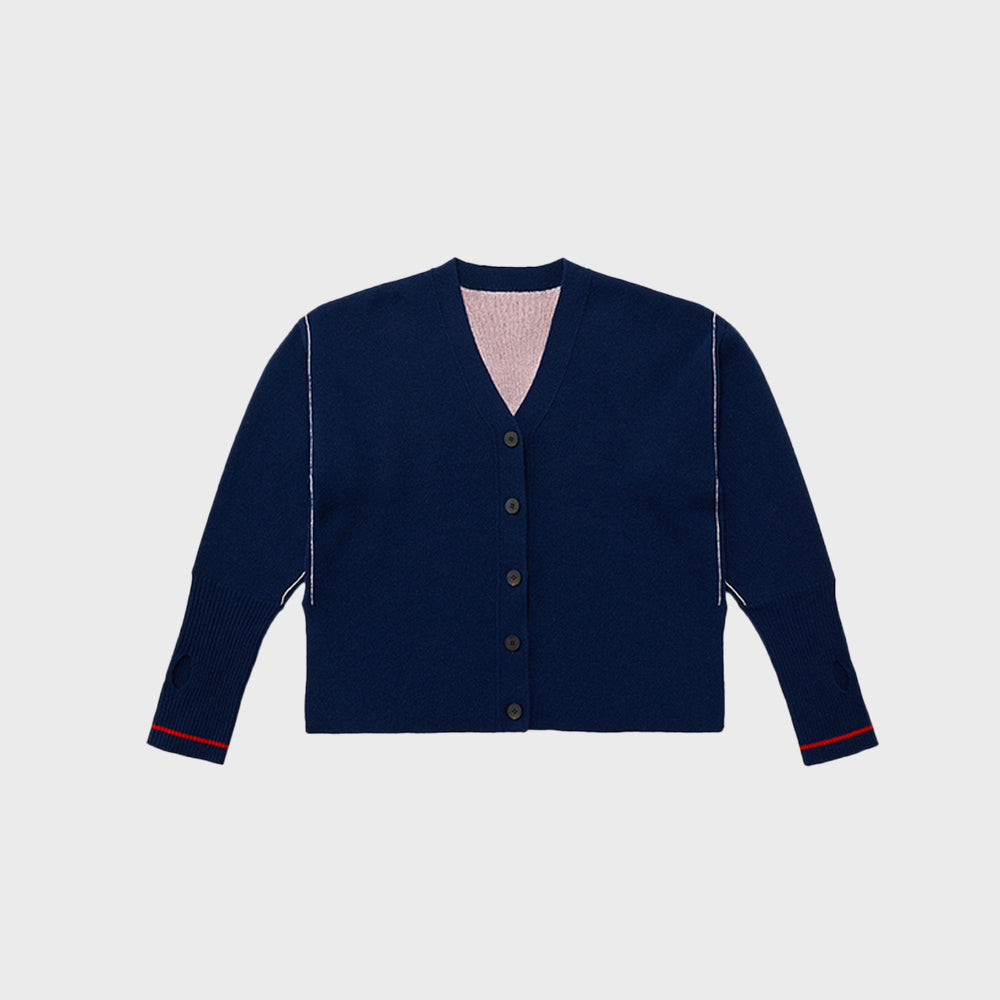 HAND STITCHED CARDIGAN_NAVY