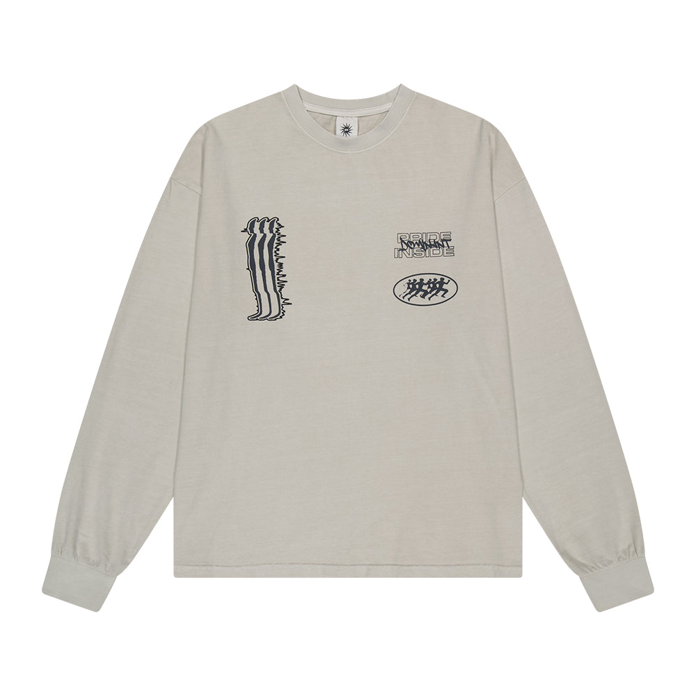 [16s Cotton]RP Pigment Washing Long Sleeve_Milk