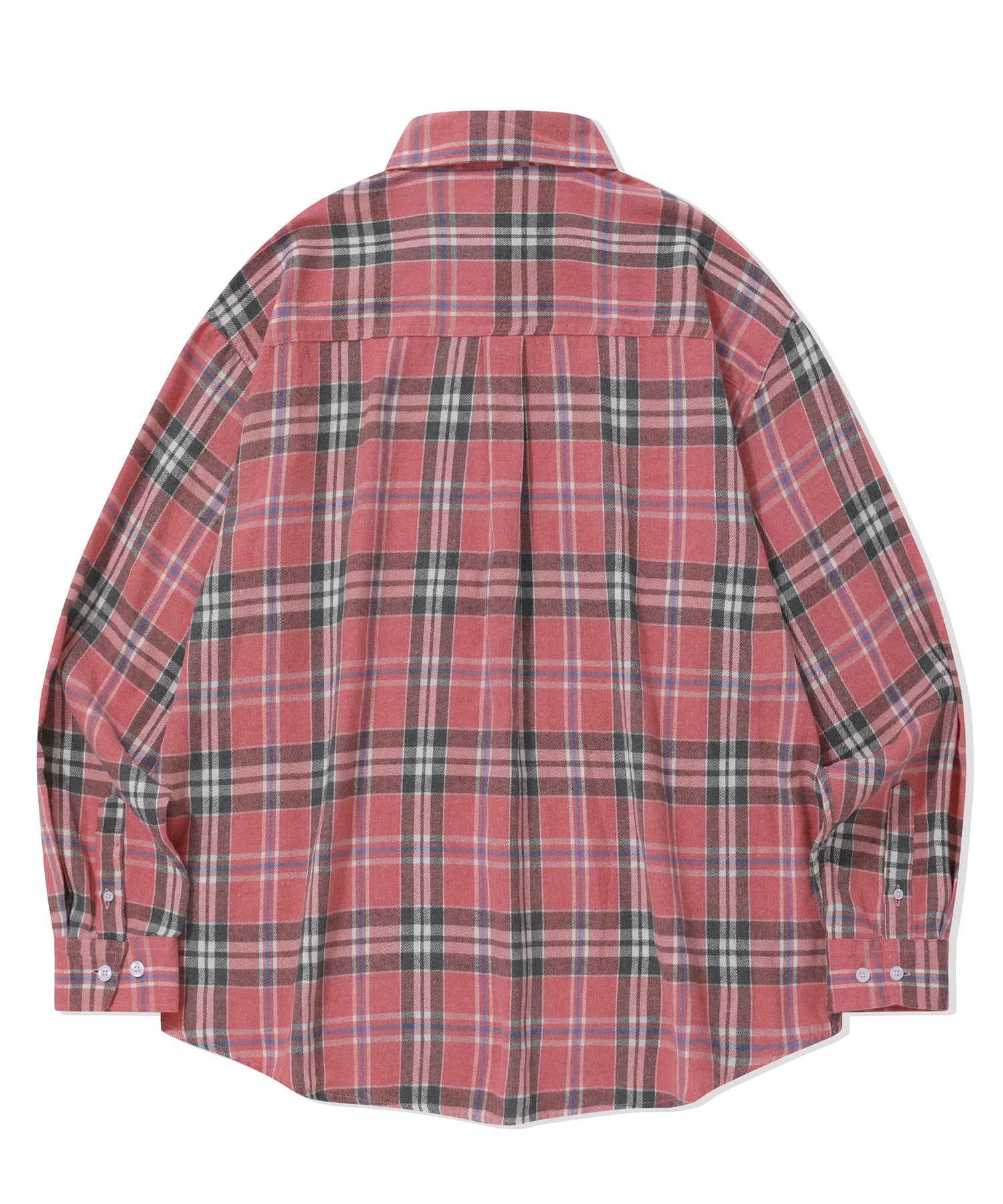 Overfit Forest Check Shirt-Pink