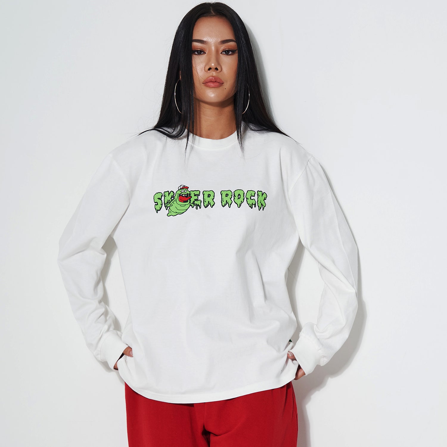 STICKY GHOST LONG SLEEVE T-SHIRT OFF WHITE